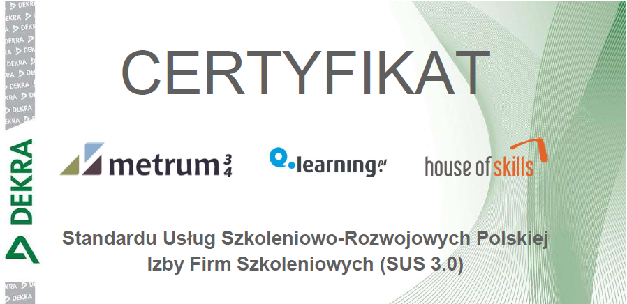 House of Skills z certyfikatem SUS 3.0 – potwierdzamy najwyższą jakość usług rozwojowych